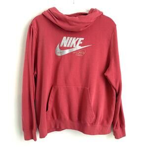 Nike | Women’s Hoodie Sweatshirt Pink Nike Gold Silver Kangaroo Pocket Size XL